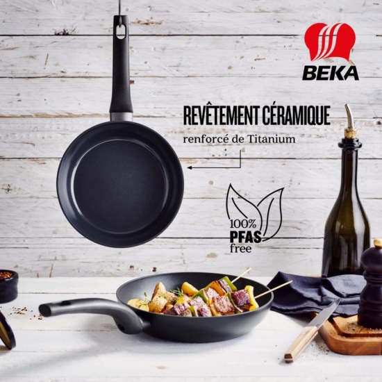 Poêle céramique 24cm sans PFAS, induction, lave-vaisselle