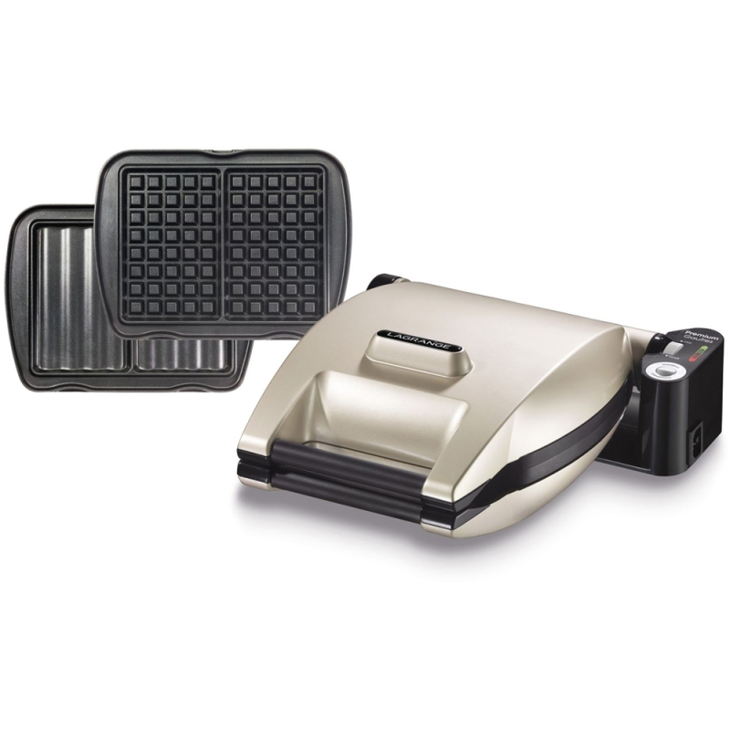 Gaufrier multifonction : lequel choisir ? Smeg, Lagrange, Tefal et Frifri comparés Gaufrier croque-monsieur Premium Lagrange champagne, plaques interchangeables