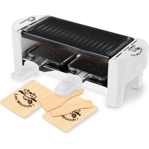 appareil a raclette meuuuh duo blanc