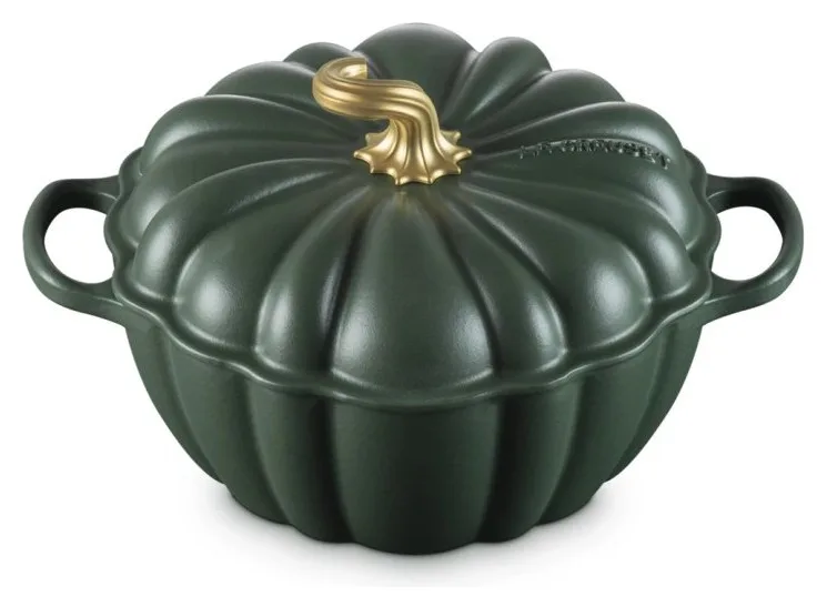 Cocotte citrouille Le Creuset 24 cm Forêt avec bouton doré
