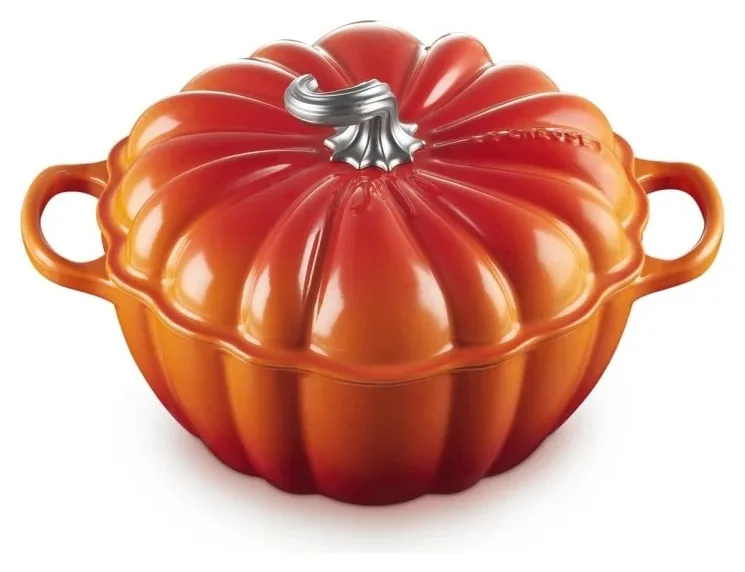 Cocotte citrouille Le Creuset 24 cm en fonte émaillée Volcanique